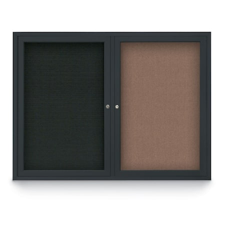 United Visual Products Corkboard, Cobalt/Satin, 72" X36" UV406-SATIN-COBACC